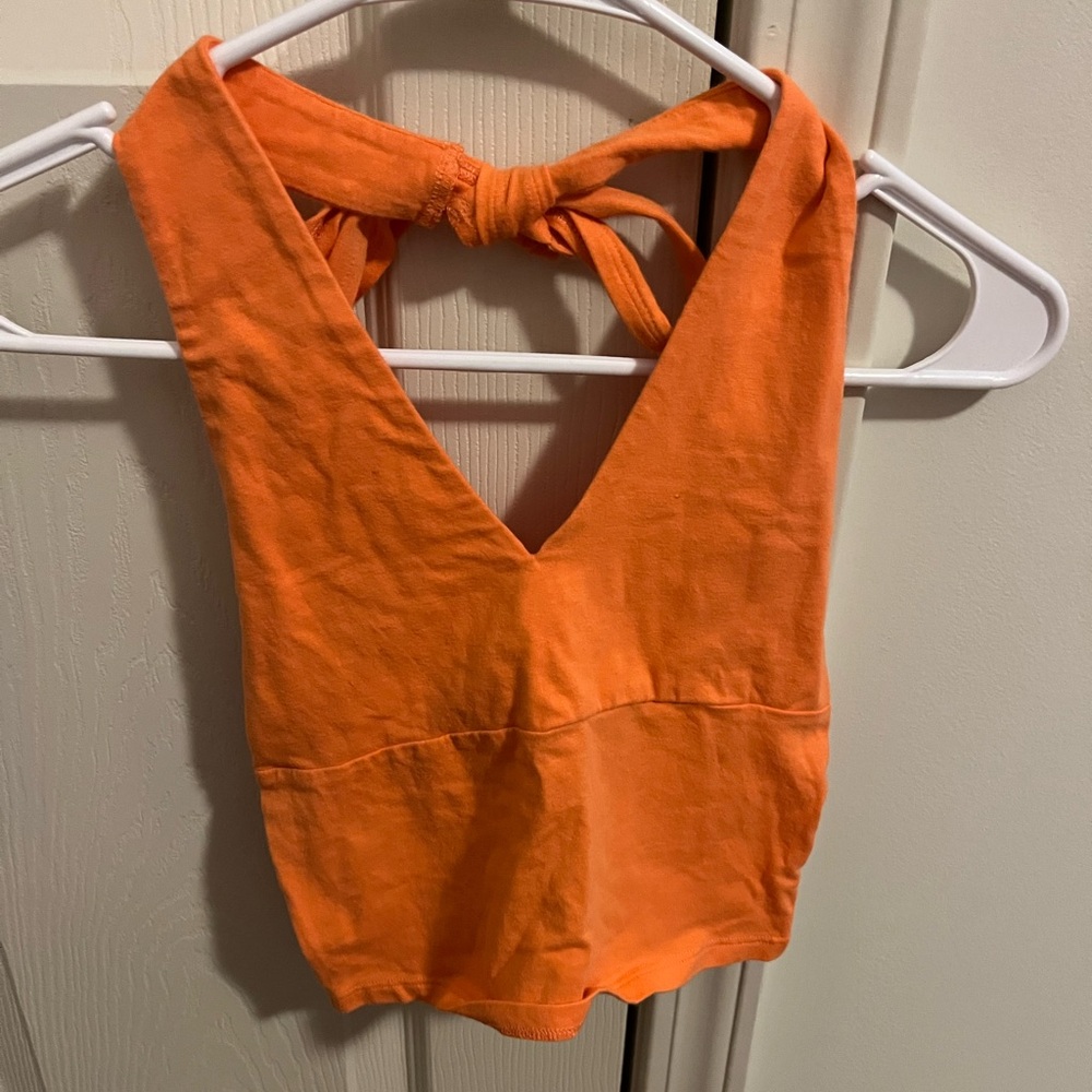 Hollister orange halter tank top